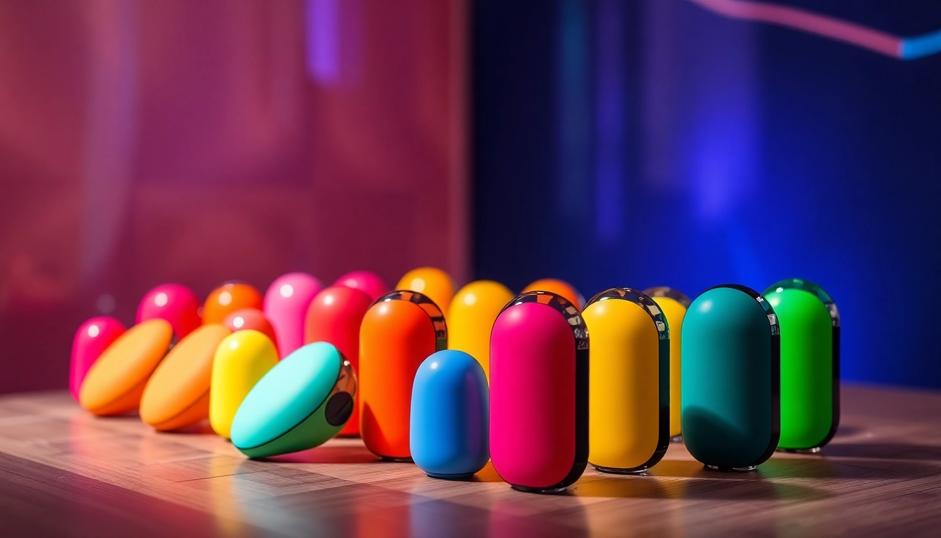 View diverse Hqd Pods showcasing vibrant colors and flavors in a sleek design for a modern vaping experience.