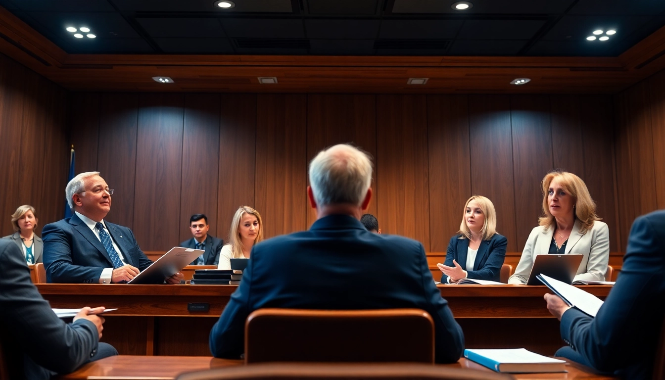 PFAS lawsuit attorneys strategizing in a courtroom setting during an important trial.