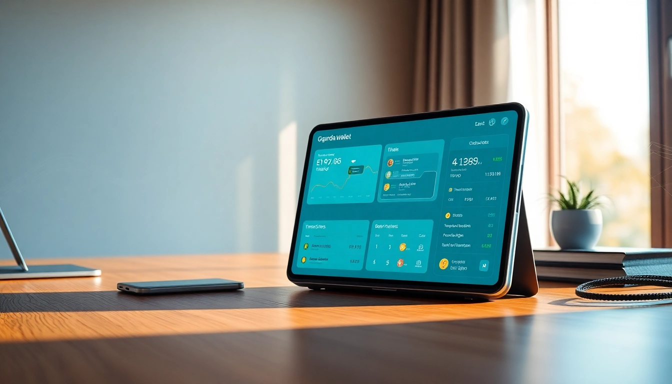 Showcasing the gaurda wallet interface, reflecting security and modern design.